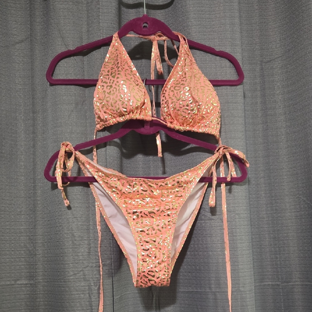 Pink Leopard Print Bikini